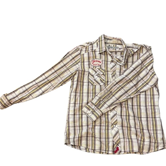 Men’s Las Vegas Button Down Long Sleeved Plaid Shirt - Picture 4 of 4